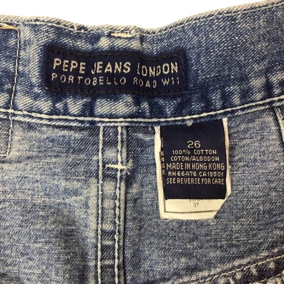 Vintage 1994 Pepe Jeans London Blue Denim Skirt Wraparound Jean Size 26 Y2K Boho - Picture 12 of 13